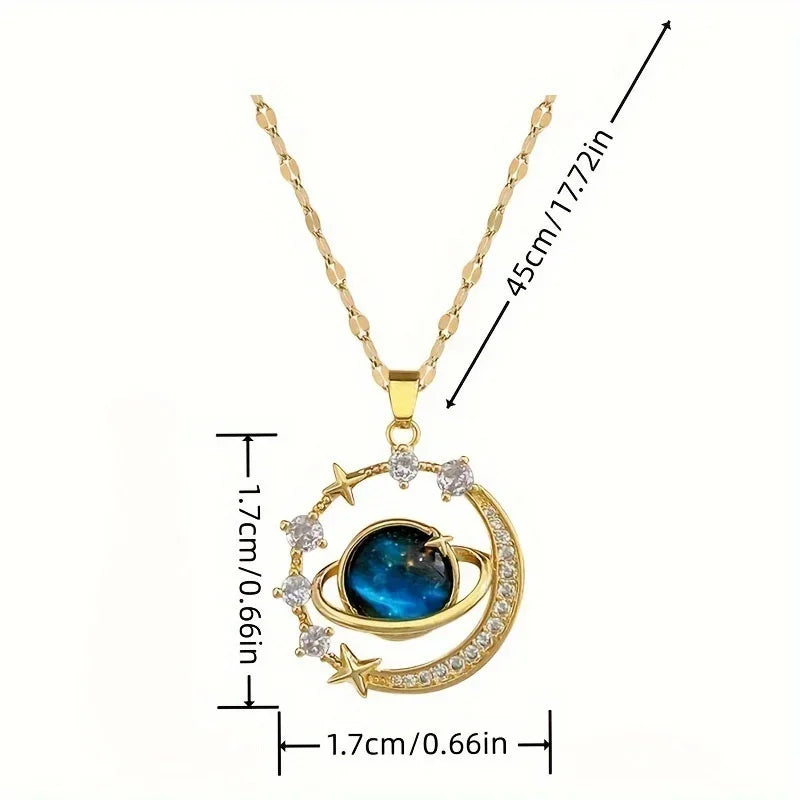 Delicate Starry Pendant Necklace – Women’s Zirconium Luxury Jewelry