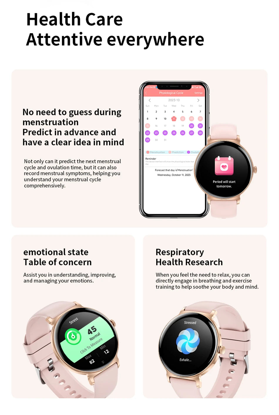 LIGE 2025 Women’s Smartwatch – 1.27” Full Touch Bluetooth Call Fitness Watch