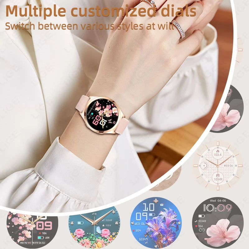 LIGE Women’s Smartwatch – 1.27” AMOLED HD Screen Bluetooth Call Watch