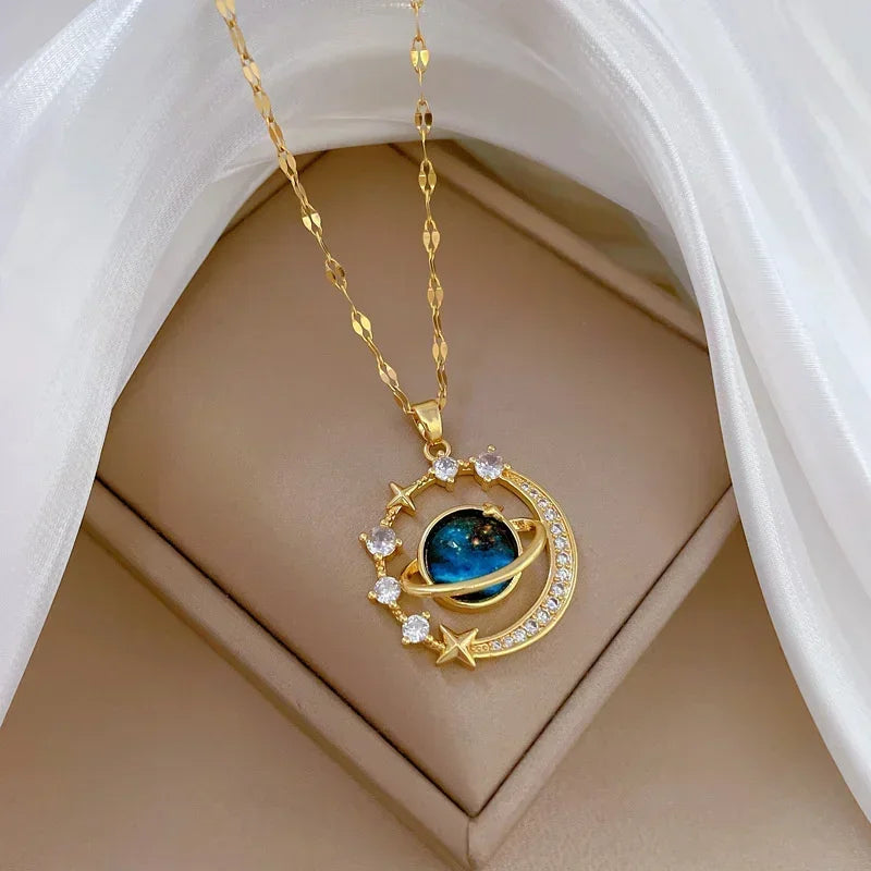 Delicate Starry Pendant Necklace – Women’s Zirconium Luxury Jewelry