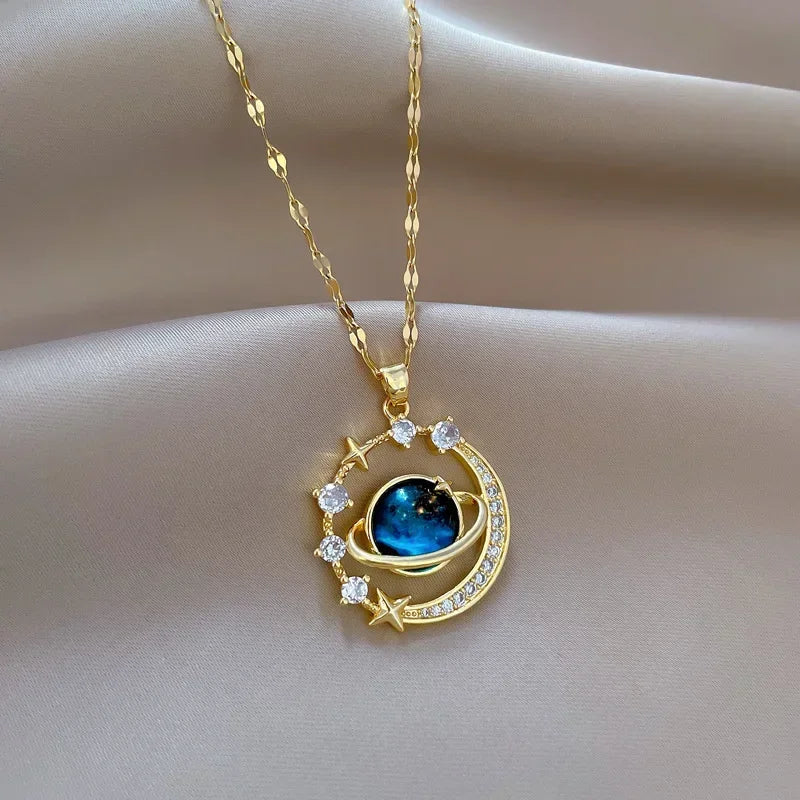 Delicate Starry Pendant Necklace – Women’s Zirconium Luxury Jewelry