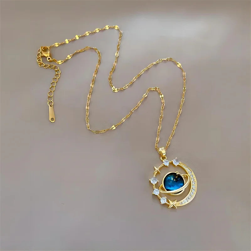 Delicate Starry Pendant Necklace – Women’s Zirconium Luxury Jewelry
