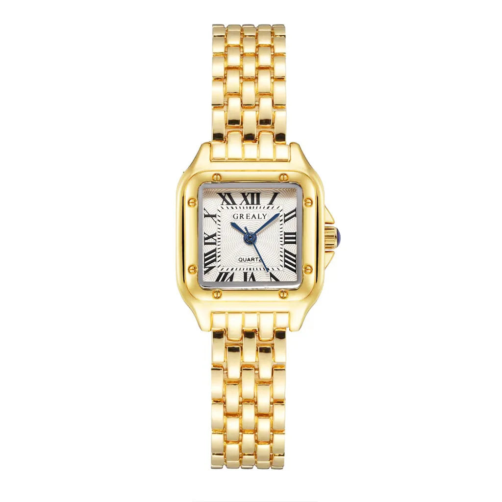 Women’s Gold Stainless Steel Watch – Luxury Business Quartz Wristwatch