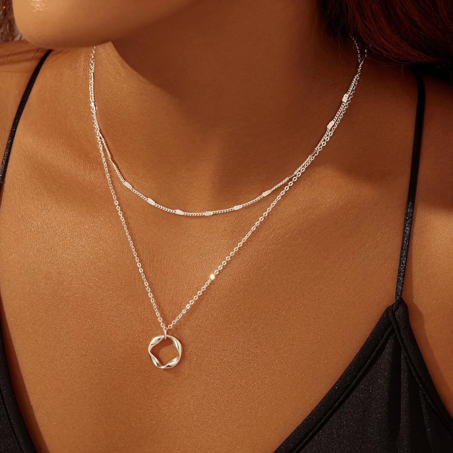 Layered Gold Necklace Set – Women’s 14K Plated Paperclip Chain Jewelry