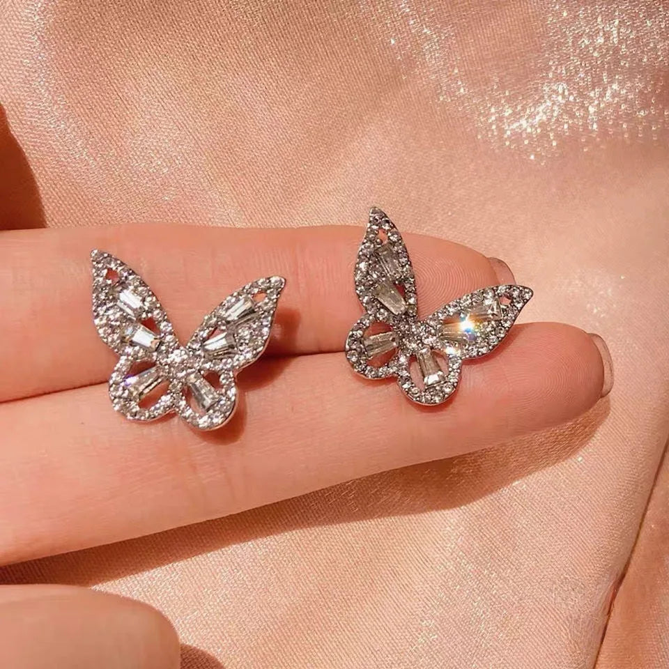 Zircon Snowflake Stud Earrings – Elegant Women’s Wedding Jewelry