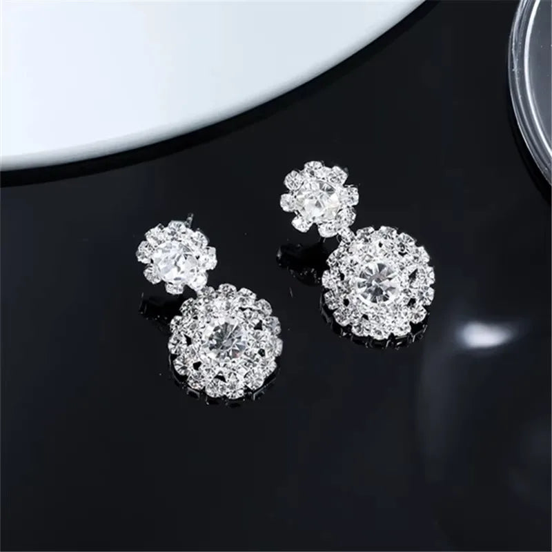 Zircon Snowflake Stud Earrings – Elegant Women’s Wedding Jewelry