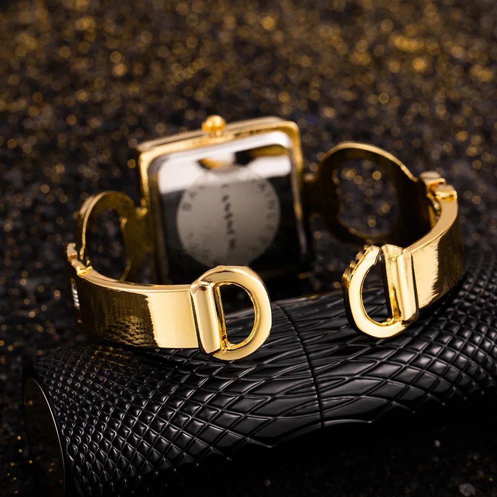 Women’s Gold Bracelet Watch – Stainless Steel Luxury Quartz Wristwatch
