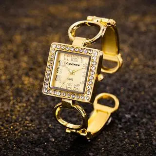 Women’s Gold Bracelet Watch – Stainless Steel Luxury Quartz Wristwatch